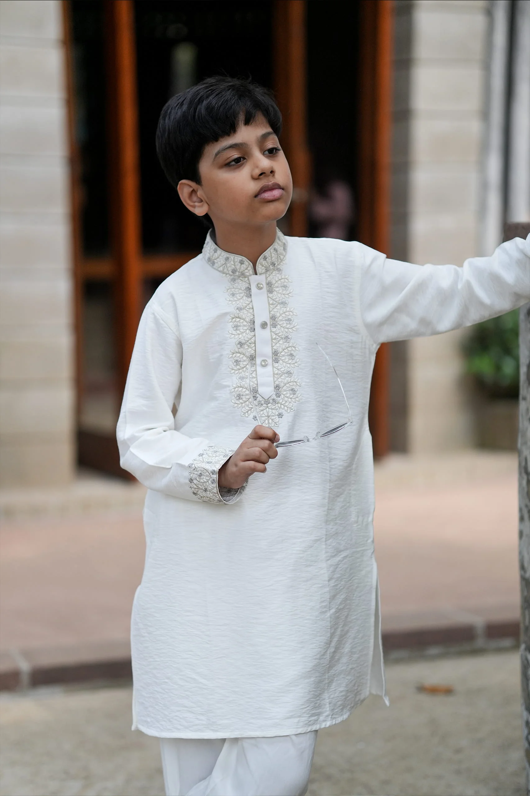 semsonal 3.jpg Kid's Sensational Premium Panjabi – White - Image 1