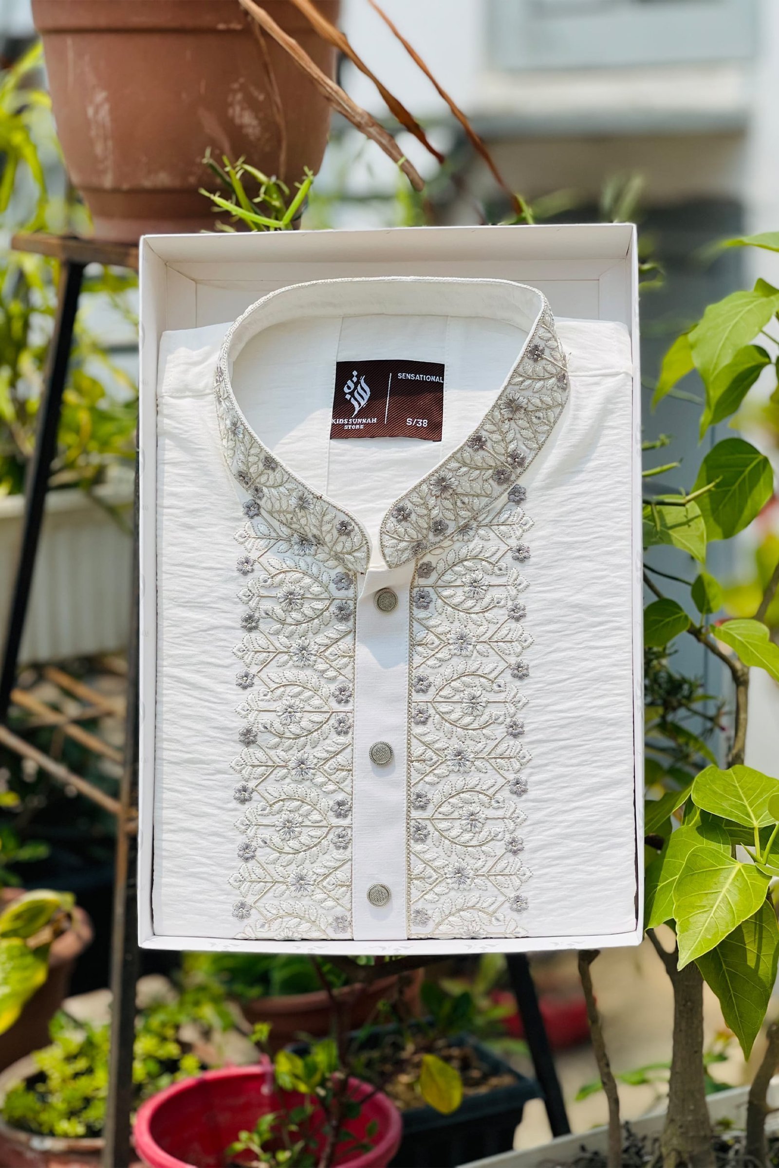 senta-web.jpg Men's Sensational Premium Panjabi – White - Image 1