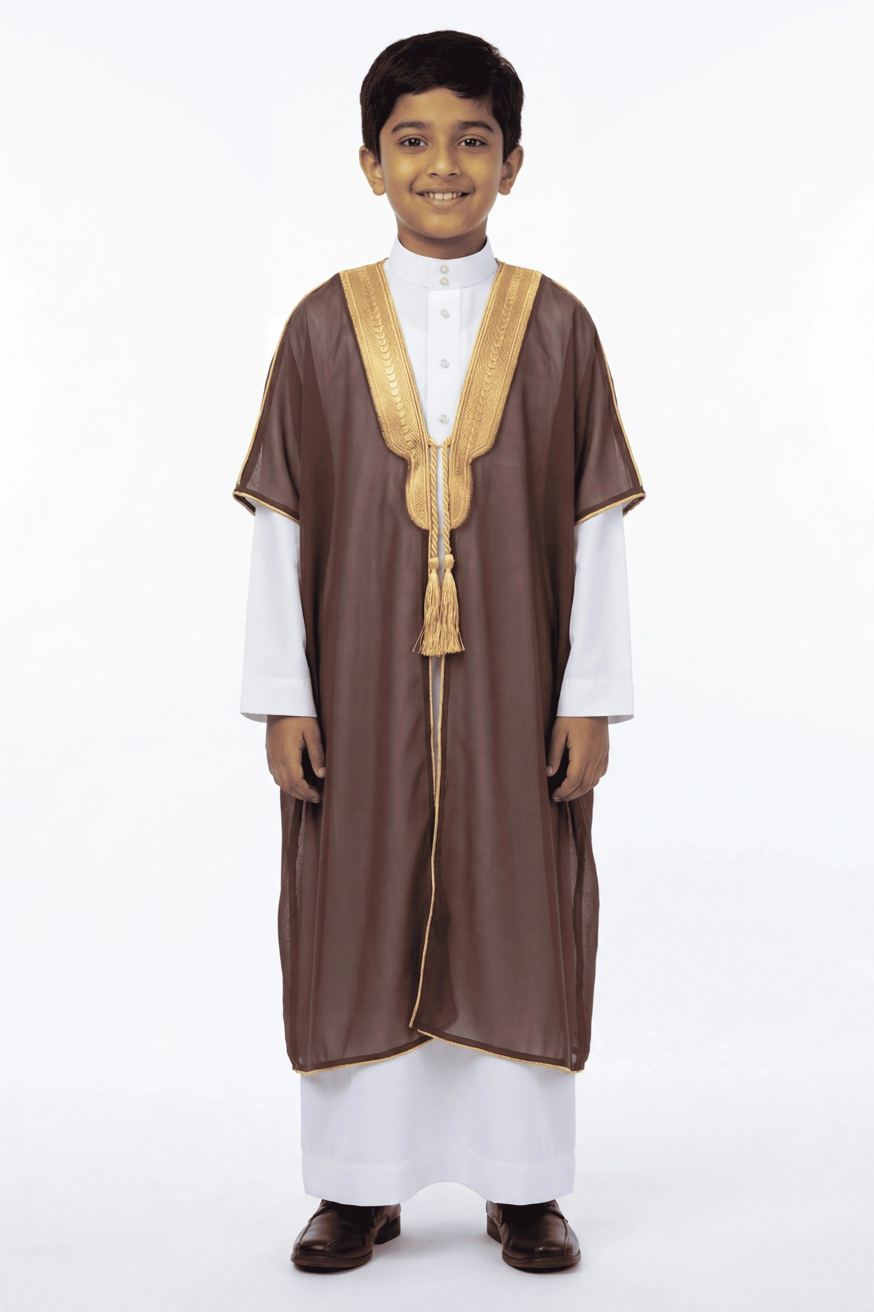 3 Kid Royal Abaya in Golden Brown - Image 1